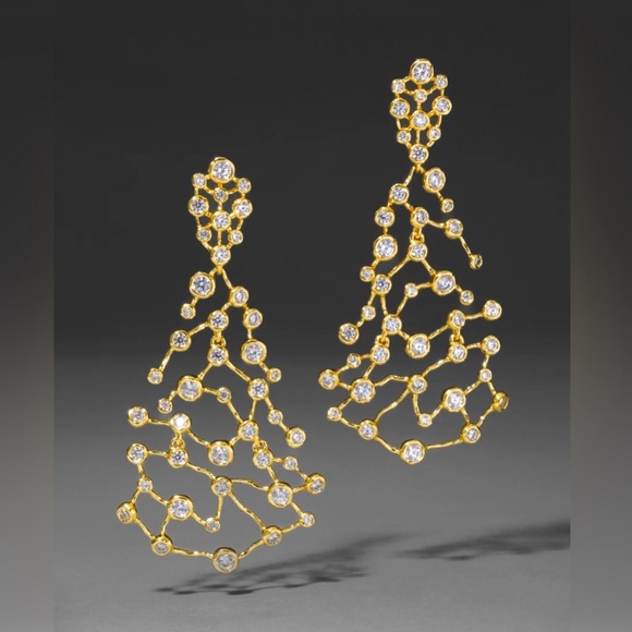 Alexis Bittar Gold and Silver Crystal Earrings
